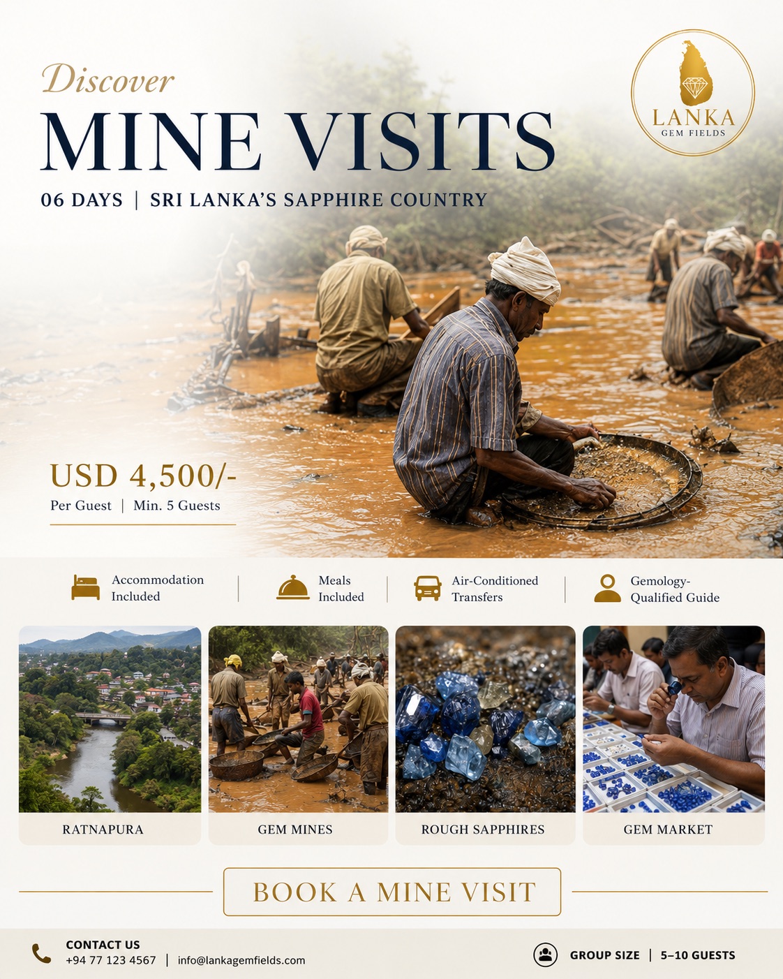 Lanka Gem Fields Mine Visits six-day experience overview
